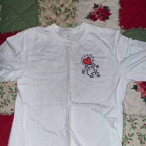 KEITH HARING T-SHIRT SIZE M WHITE RED